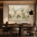 Ivory Peony Garland Botanical Bedroom Wall Art Canvas Print - Image 6