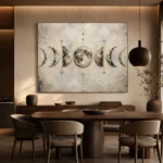 Ivory Celestial Sequence Moon Phase Wall Art Canvas Print - Image 6