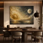 Celestial Horizon Sun and Moon Wall Art Canvas Print - Image 6