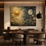 Celestial Garden Sun and Moon Wall Art Canvas Print - Image 6