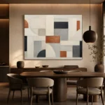 Terracotta Arc Grid Geometric Abstract Wall Art Canvas Print - Image 5