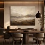 Mountain Horizon Textured Abstract Wall Art Canvas Print - Image 5