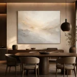 Champagne Horizon Neutral Abstract Wall Art Canvas Print - Image 5
