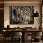 Grand Nave Gothic Architecture Wall Art Canvas Print - Image 5