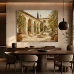 Lemon Courtyard Mediterranean Architecture Wall Art Canvas Print - Image 4