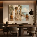 Luminous Sea Terrace Mediterranean Architecture Wall Art Canvas Print - Image 5