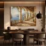 Seaside Colonnade Mediterranean Architecture Wall Art Canvas Print - Image 5