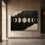 Horizontal Lunar Sequence Moon Phase Wall Art Canvas Print - Image 7
