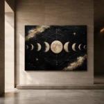Noir Celestial Alignment Moon Phase Wall Art Canvas Print - Image 7