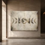 Ivory Celestial Sequence Moon Phase Wall Art Canvas Print - Image 7