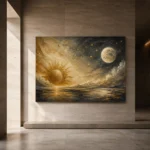 Celestial Horizon Sun and Moon Wall Art Canvas Print - Image 7