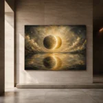 Eclipse Reflection Sun and Moon Wall Art Canvas Print - Image 7