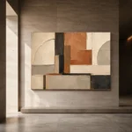 Terracotta Architectural Balance Geometric Abstract Wall Art Canvas Print - Image 6