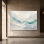 Aqua Tide Fluid Abstract Wall Art Canvas Print - Image 6
