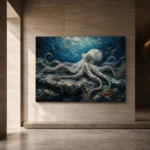 Seabed Octopus Sea Life Wall Art Canvas Print - Image 6
