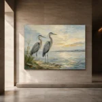 Coastal Herons Bird Wall Art Canvas Print - Image 6