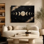 Noir Celestial Alignment Moon Phase Wall Art Canvas Print - Image 8