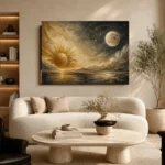 Celestial Horizon Sun and Moon Wall Art Canvas Print - Image 8