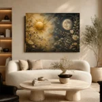 Celestial Garden Sun and Moon Wall Art Canvas Print - Image 8