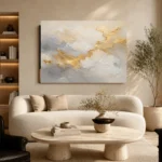 Aureate Cloudscape Gold Abstract Wall Art Canvas Print - Image 7