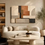 Terracotta Architectural Balance Geometric Abstract Wall Art Canvas Print - Image 7
