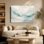 Aqua Tide Fluid Abstract Wall Art Canvas Print - Image 7