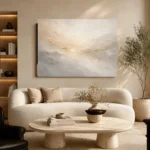 Champagne Horizon Neutral Abstract Wall Art Canvas Print - Image 7