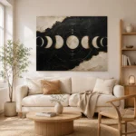 Horizontal Lunar Sequence Moon Phase Wall Art Canvas Print - Image 9