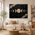 Noir Celestial Alignment Moon Phase Wall Art Canvas Print - Image 9