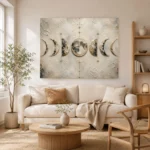 Ivory Celestial Sequence Moon Phase Wall Art Canvas Print - Image 9