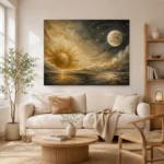 Celestial Horizon Sun and Moon Wall Art Canvas Print - Image 9
