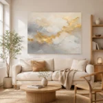 Aureate Cloudscape Gold Abstract Wall Art Canvas Print - Image 8
