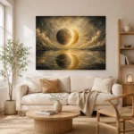 Eclipse Reflection Sun and Moon Wall Art Canvas Print - Image 9
