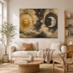 Twin Arch Celestial Sun and Moon Wall Art Canvas Print - Image 9