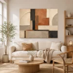 Terracotta Architectural Balance Geometric Abstract Wall Art Canvas Print - Image 8
