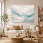 Aqua Tide Fluid Abstract Wall Art Canvas Print - Image 8