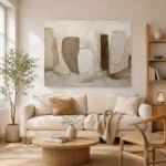 Stone Forms Textured Abstract Wall Art Canvas Print - Image 8
