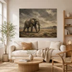 Savanna Elephant Wildlife Portrait Wall Art Canvas Print - Image 8