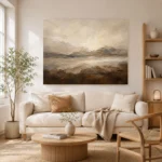 Mountain Horizon Textured Abstract Wall Art Canvas Print - Image 8