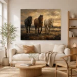 Running Chestnut Horse Wall Art Canvas Print - Image 7