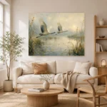 Flying Cranes Bird Wall Art Canvas Print - Image 8