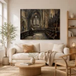 Choir Stalls Gothic Architecture Wall Art Canvas Print - Image 7