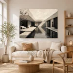 Reflective Villa Modern Architecture Wall Art Canvas Print - Image 7