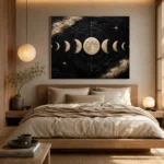 Noir Celestial Alignment Moon Phase Wall Art Canvas Print - Image 10