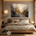 Obsidian Gilded Horizon Gold Abstract Wall Art Canvas Print - Image 9