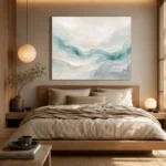 Aqua Tide Fluid Abstract Wall Art Canvas Print - Image 9