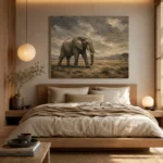 Savanna Elephant Wildlife Portrait Wall Art Canvas Print - Image 9