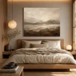 Mountain Horizon Textured Abstract Wall Art Canvas Print - Image 9