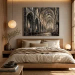Grand Nave Gothic Architecture Wall Art Canvas Print - Image 9