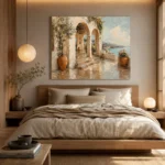Luminous Sea Terrace Mediterranean Architecture Wall Art Canvas Print - Image 8